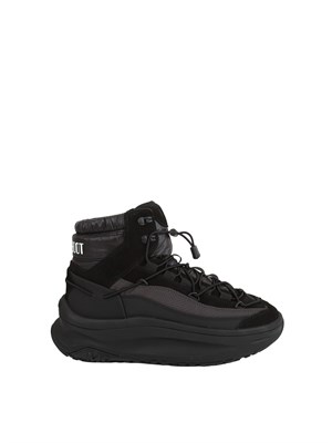 Sneaker uomo Moon247 Xlace Mid Moon Boot in pelle e tessuto neri in UOMO