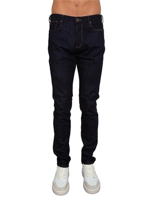 Jeans uomo Emporio Armani in cotone blu scuro in UOMO