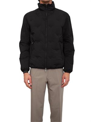 Giubbino Emporio Armani in nylon nero con intarsio micro aquile in UOMO