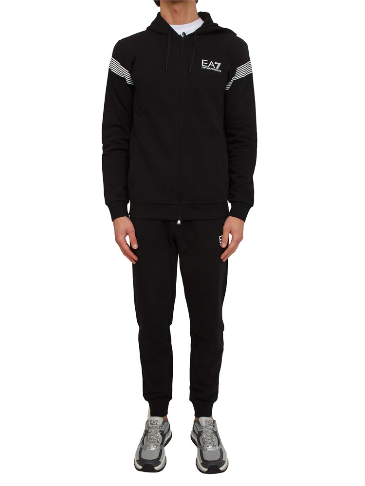 Tuta uomo EA7 Emporio Armani in jersey di cotone nero