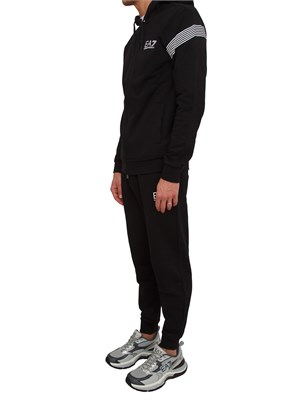 Tuta uomo EA7 Emporio Armani in jersey di cotone nero in UOMO