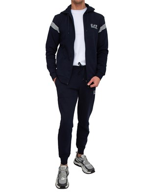 Tuta uomo EA7 Emporio Armani in jersey di cotone blu in UOMO