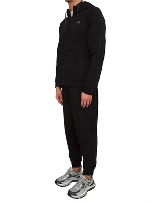 Tuta uomo EA7 Emporio Armani (felpa+pantalone) in cotone nero con logo in UOMO