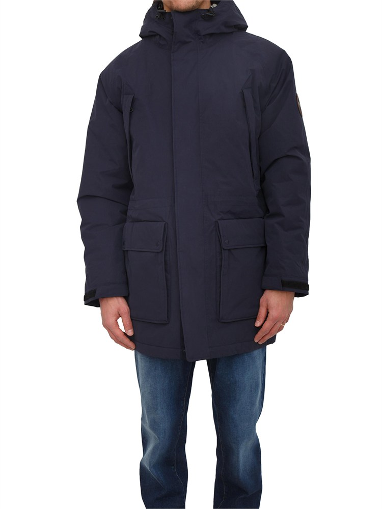 Parka lungo Diries Napapijri in tessuto tecnico blu
