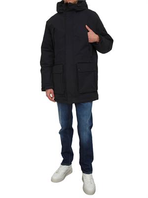 Parka lungo Diries Napapijri in tessuto tecnico nero in UOMO