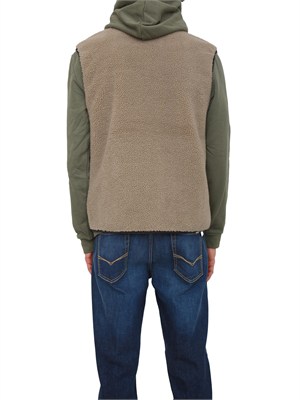 Gilet in pile Yupik Napapijri in teddy verde kaki in UOMO