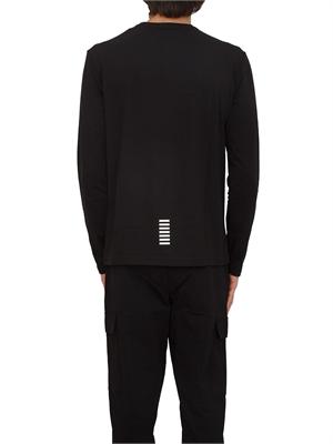 EA7 EMPORIO ARMANI T-shirt nero Ea7 a maniche lunghe in jersey stretch in UOMO