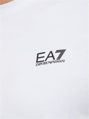 EA7 EMPORIO ARMANI T-shirt bianco Ea7 a maniche lunghe in jersey stretch in UOMO