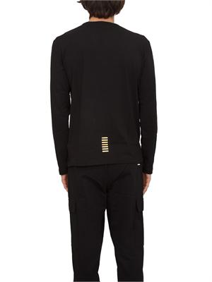 EA7 EMPORIO ARMANI T-shirt nero Ea7 a maniche lunghe in jersey stretch in UOMO