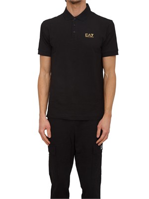 Polo EA7 Emporio Armani in cotone nero in UOMO