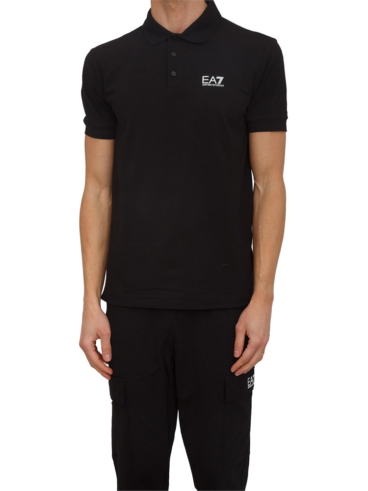 Polo EA7 Emporio Armani in cotone nero