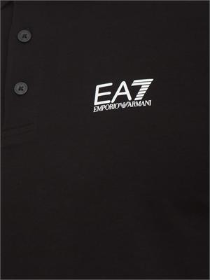 Polo EA7 Emporio Armani in cotone nero in UOMO