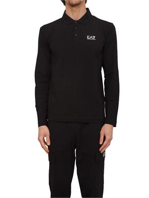 Polo uomo EA7 Emporio Armani in cotone stretch nero in UOMO