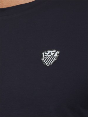 EA7 EMPORIO ARMANI T-shirt blu Ea7 a maniche lunghe in jersey stretch in UOMO