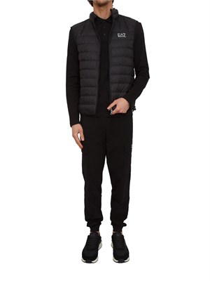 Polo uomo EA7 Emporio Armani in cotone stretch nero in UOMO