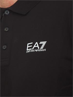 Polo uomo EA7 Emporio Armani in cotone stretch nero in UOMO