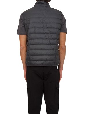 Gilet EA7 Emporio Armani in piuma d'oca e tessuto tecnico grigio in UOMO