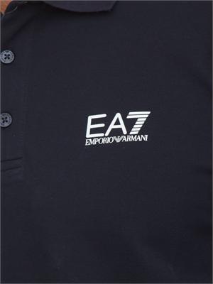 Polo uomo EA7 Emporio Armani in cotone stretch blu in UOMO