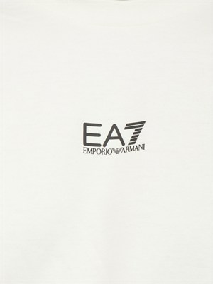 Felpa EA7 Emporio Armani in cotone avorio in UOMO