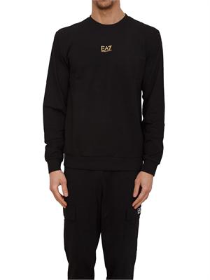 Felpa EA7 Emporio Armani in cotone nero in UOMO
