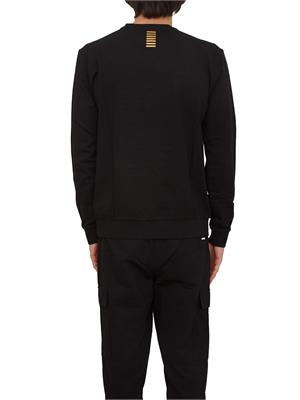 Felpa EA7 Emporio Armani in cotone nero in UOMO