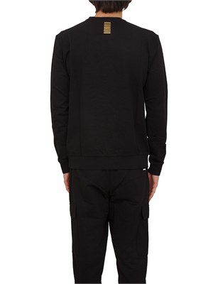 Felpa EA7 Emporio Armani in cotone nero in UOMO
