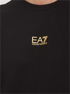 Felpa EA7 Emporio Armani in cotone nero in UOMO