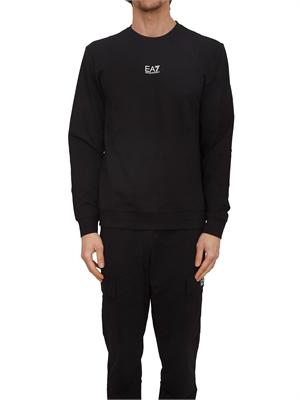Felpa EA7 Emporio Armani in cotone nero in UOMO