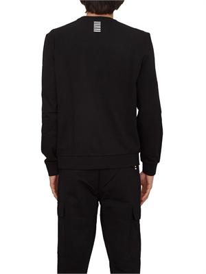 Felpa EA7 Emporio Armani in cotone nero in UOMO