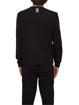 Felpa EA7 Emporio Armani in cotone nero in UOMO