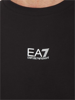 Felpa EA7 Emporio Armani in cotone nero in UOMO