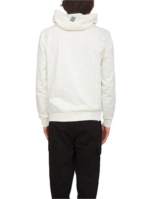 Felpa EA7 Emporio Armani in cotone bianco avorio in UOMO