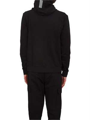 Felpa EA7 Emporio Armani in cotone nero in UOMO
