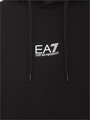 Felpa EA7 Emporio Armani in cotone nero in UOMO