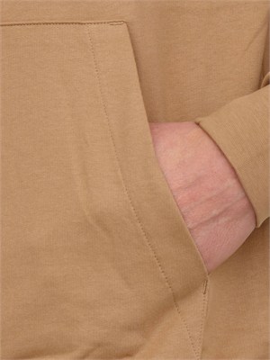 Felpa EA7 Emporio Armani in cotone bianco avorio in UOMO