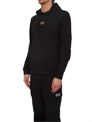 Felpa EA7 Emporio Armani in cotone nero in UOMO