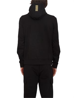 Felpa EA7 Emporio Armani in cotone nero in UOMO