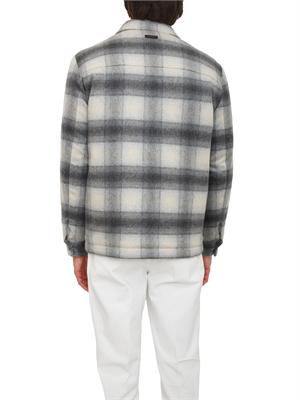 Giacca camicia Peserico uomo in misto lana grigia a quadri in UOMO