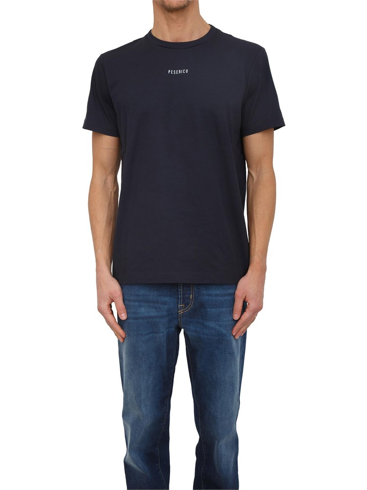 T-shirt Peserico uomo in jersey di cotone blu