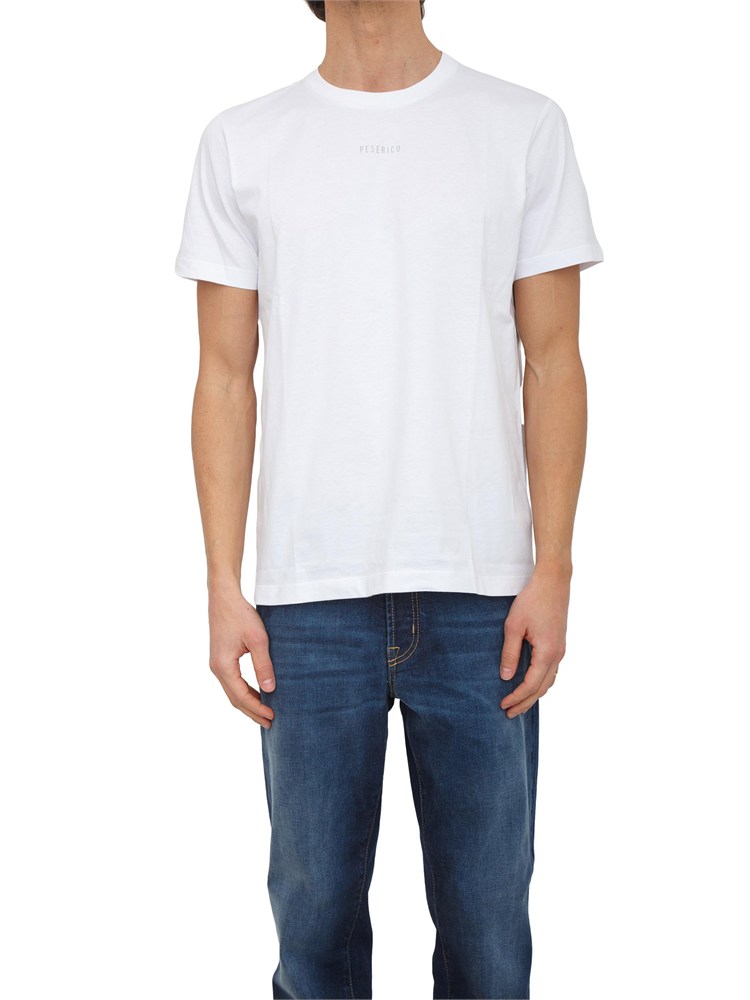 T-shirt bianca Peserico uomo in jersey di cotone