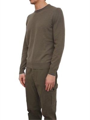 Maglia girocollo Peserico uomo in lana e cashmere verde in UOMO