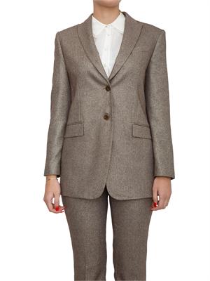 TWIN-SET Giacca Twinset in misto lana fantasia chevron con lurex in DONNA
