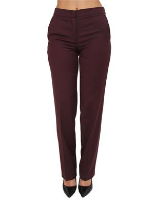 TWIN-SET Pantalone Twinset in misto lana stretch bordeaux in DONNA