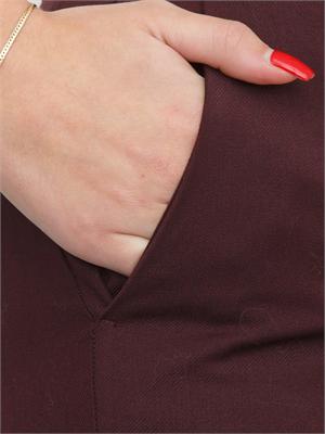 TWIN-SET Pantalone Twinset in misto lana stretch bordeaux in DONNA