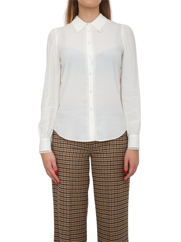 TWIN-SET Camicia Twinset in crêpe de Chine bianca