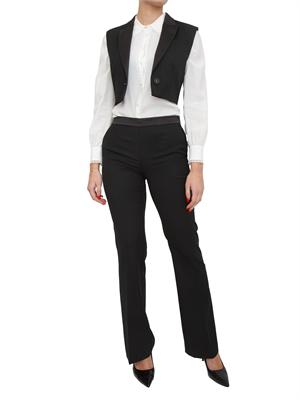 TWIN-SET Pantaloni Twinset in twill misto lana ed inserto raso in DONNA