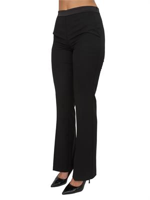 TWIN-SET Pantaloni Twinset in twill misto lana ed inserto raso in DONNA