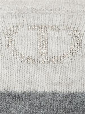 TWIN-SET Maglia Twinset in misto alpaca grigia con lurex in DONNA