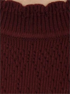 TWIN-SET Maglia cropped Twinset in misto viscosa bordeaux in DONNA