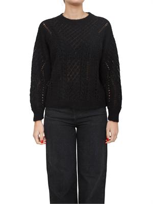 TWIN-SET Maglia Twinset in misto mohair nera in DONNA